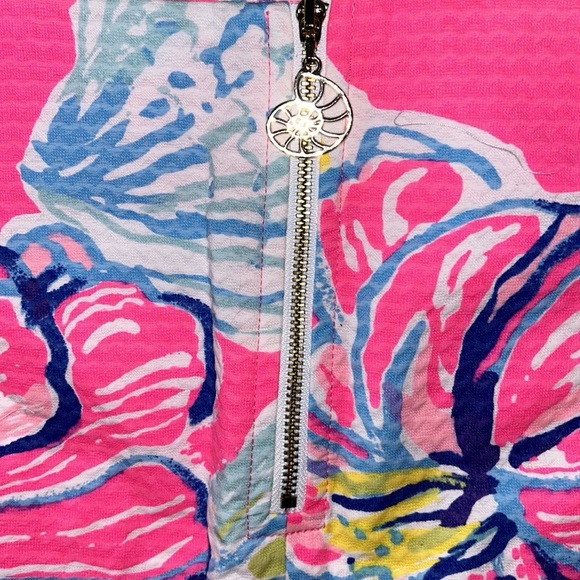 Lilly Pulitzer Pink Marigold Swept By The Tides Mini Skort Skirt - 2 - Picture 12 of 16